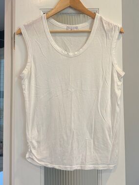 Michael Stars White Muscle Tank with Side Ruching Size S